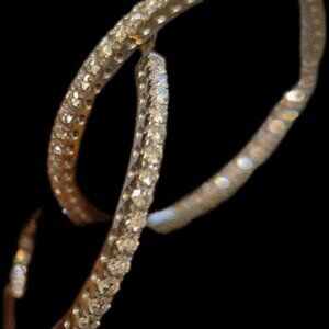 18 kt white gold diamond inside out hoop earrings